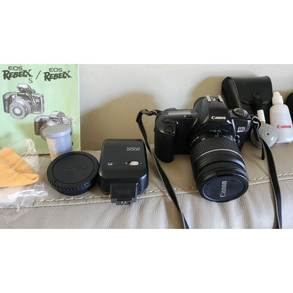Canon EOS Rebel X 35mm Film Camera W/ Sigma 28-80 Lens & Speedlite 200E And Bag. - Picture 3 of 16